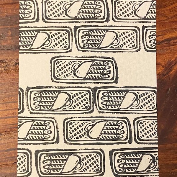 Sardine Linocut