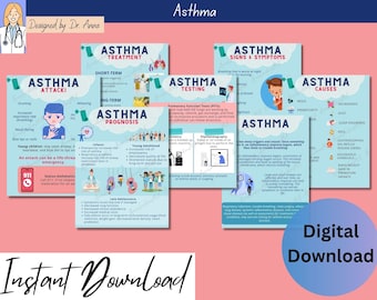 Asthma Attack, Symptoms, Signs, Breathing, Respiratory, Pulmonary, Education Handout, Parent, Teacher, Patient, Child, School, Medical Flyer