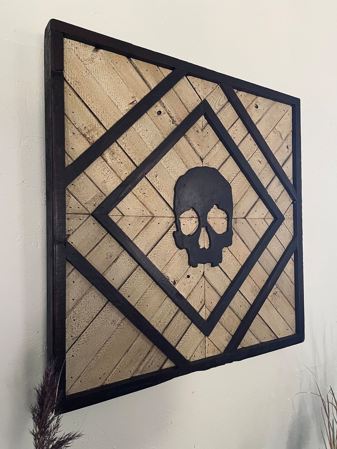 Memento Mori Wood Skull Wall Art | Geometric Sculpture - Etsy
