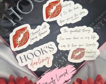 Hooked Book Stickers: Emily McIntire Merch, Licensed, Never After Series, Kindle Sticker