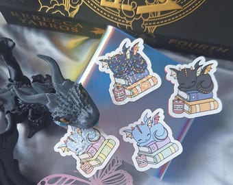 Reading Fantasy Sticker/ Book Lover Sticker/ Kindle Sticker/ Dragon Fantasy Sticker/ Gift For Book Lover/ Bookish Sticker/ Fantasy Reader