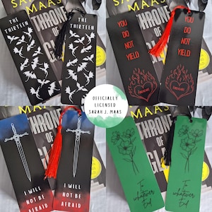 Throne Of Glass Bookmarks - Officially Licensed - Sarah J.Maas Merch - Bookish Gift - Fireheart - You Do Not Yield - Fantasy Bookmark