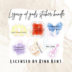 Rina Kent Merch/ Legacy Of Gods/ Officially Licensed/ Bookish Stickers/ Kindle Stickers/ Gift For Book Lover/ Sticker Bundle