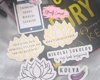 Rina Kent Merch/ God Of Fury Stickers/ Officially Licensed/ Nikolai Sokolov/ Bookish Stickers/ Kindle Stickers/ Legacy Of Gods/ Lotus Flower