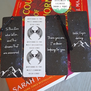 ACOTAR Bookmarks - Officially Licensed - Sarah J.Maas Merch - The Night Court - Bookish Gift - The Bat Boys - Rhysand - Fantasy Bookmark
