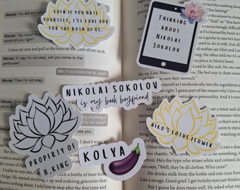 Rina Kent Merch/ God Of Fury Stickers/ Officially Licensed/ Nikolai Sokolov/ Bookish Stickers/ Kindle Stickers/ Legacy Of Gods/ Lotus Flower