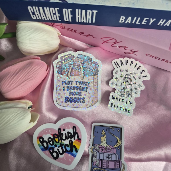Bookish Stickers: Bookish Tarot Sticker/ Kindle Sticker/ Gift For Book Lover/ Bookish Shop/ Bookish Things/ Plot Twist/ Reader Sticker