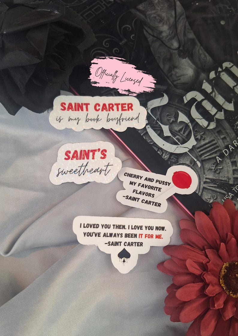 Saint Carter Stickers/ Officially Licensed/ Shantel Tessier Merch/ Carnage/ Kindle Sticker/ Bookish Sticker/ Spade Brothers/ Dark Romance image 1