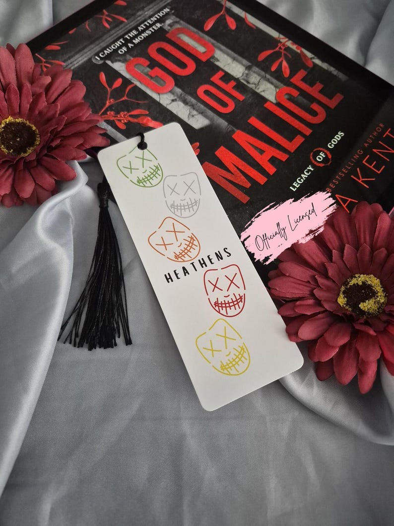 Heathens Bookmark/ Officially Licensed/ RINA KENT Merch/ Legacy Of Gods Merch/ Dark Romance Bookmark/ Bookish Gift/ Book Lover image 1