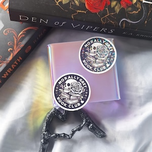 Morally Grey Book Club Sticker/ Book Lover Sticker/ Kindle Sticker/ Dark Romance Sticker/ Bookish/ Gift For Book Lover/ Bookish Sticker