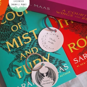 SALE/ Discounted/ Clearance/ ACOTAR Keyrings/ Officially Licensed/ Sarah J.Maas Merch/ Bookish Keyring/ Bookish Gift/ The Night Court