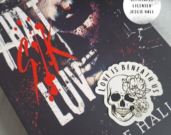 Love Is Beneath Us Sticker/ Officially Licensed/ That Sik Luv merch/ Jescie Hall/ Bookish Merch/ Kindle Sticker/ Book Gift