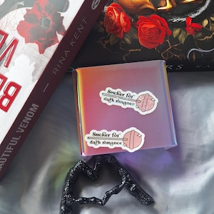 Sucker For Dark Romance Sticker/ Book Lover Sticker/ Kindle Sticker/ Dark Romance Sticker/ Bookish/ Gift For Book Lover/ Bookish Sticker
