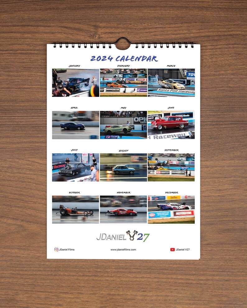2024 Hanging Wall Calendar Drag Racing Dragster Car Etsy Australia