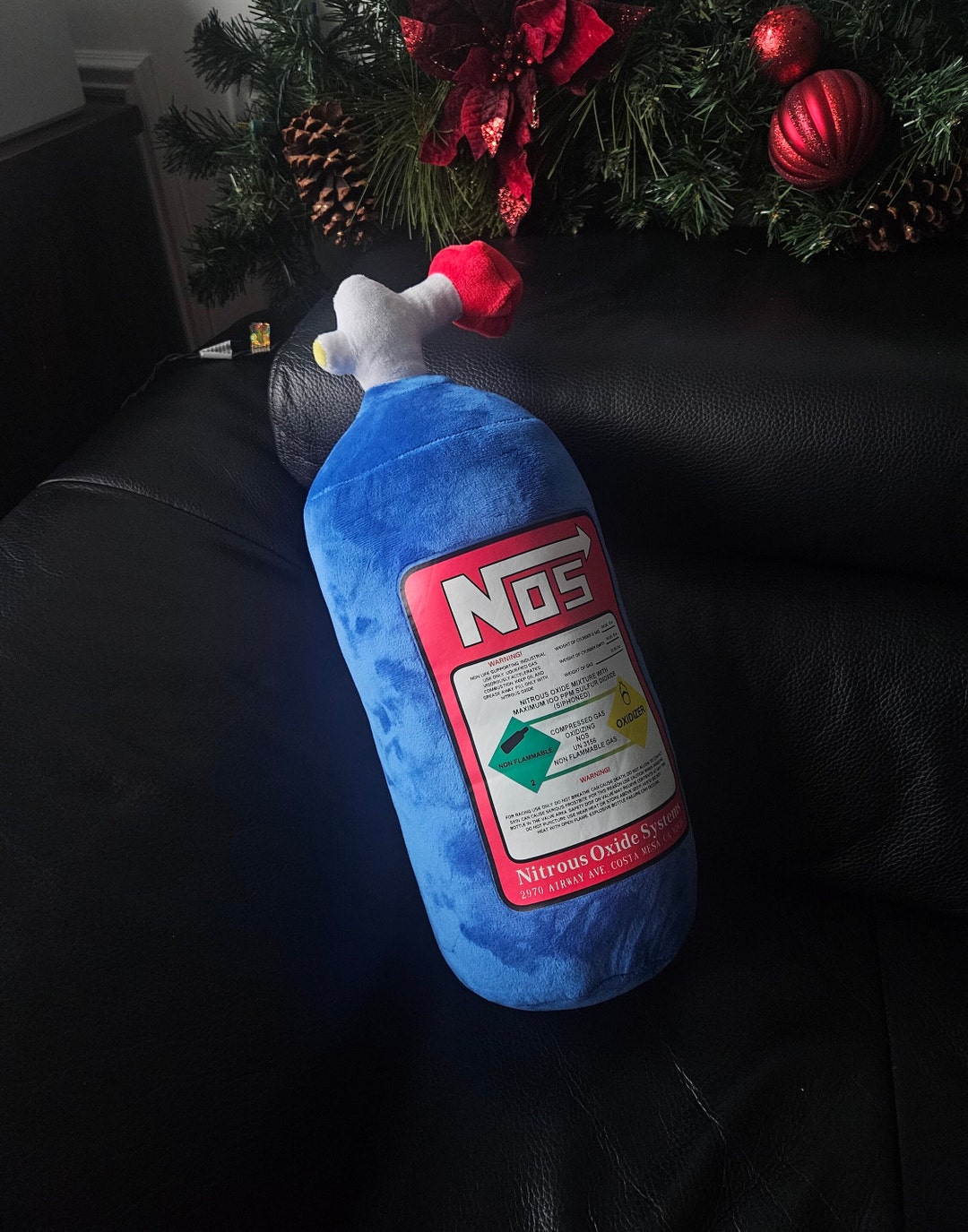 Custom NOS Bottle Plush, JDM Style, Car Pillows, Gift for Him, Gifts