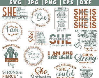 Woman Affirmation SVG Bundle: Empowerment Quotes (Digital Download)