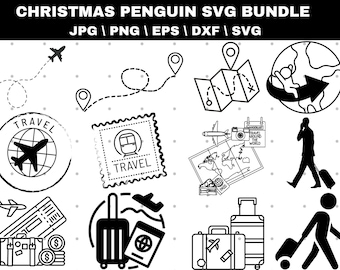 Travel SVG Bundle: Funny Vacation Clipart (Digital Files)
