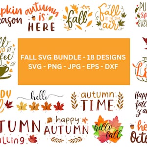 Fall SVG, Fall SVG Bundle, Autumn Svg, Thanksgiving Svg, Fall Svg Designs, Fall Sign, Autumn Bundle Svg, Cut File Cricut, Silhouette, PNG