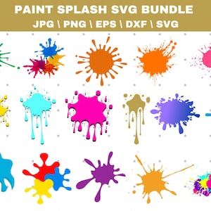 Farbspritzer SVG, Bundle, Farbspritzer SVG, Clipart, Vektor, Farbspritzer, Farbstreifen Klecks, Cut Datei für Cricut, Silhouette