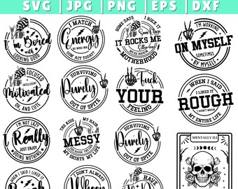 Snarky Skull SVG Bundle: Adult Humor Designs (Digital Download)