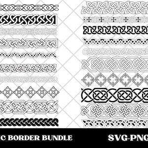 Celtic Border Ornament Set: Vector SVG Clipart (Digital Download)