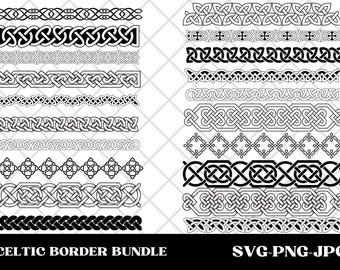 Celtic Border Ornament Set: Vector SVG Clipart (Digital Download)