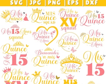 Mis Quince SVG Bundle: Quinceañera Latina Birthday Cut Files (Digital Download)