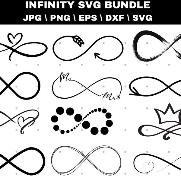 Infinity Svg, Infinity Love Svg Bundle, Forever Infinity Svg, Infinity Clipart, T Shirt Design, Infinity Heart Svg, Love Svg, Valentine Svg