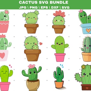 Cactus SVG,Cactus archivos svg para cricut,Cactus svg Bundle,PNG,DXF,Cactus Cut ifle,Cricut,Silhouette,Uso comercial,Descarga instantánea