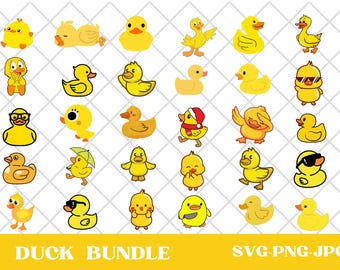 Duck with Sunglasses SVG PNG: Rubber Duck Clipart (Digital Download)