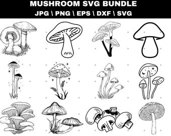 Mystical Mushroom SVG Bundle: Boho Moon Clipart (Digital Download)