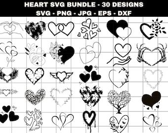 Pakiet Doodle Heart SVG: Clipart z Walentynkami (Pobieranie Cyfrowe)