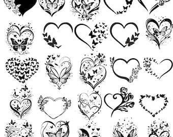 Floral Butterfly Clipart Bundle: SVG/PNG Cut Files for Cricut (Digital Download)