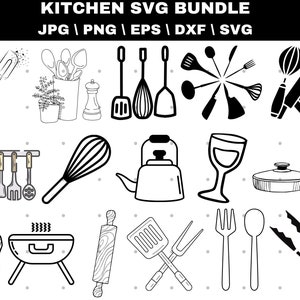 Paquete SVG de cocina: Diseños para cocinar y hornear (descarga digital)