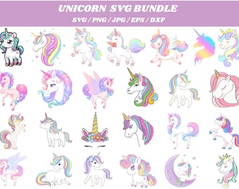 Girls Unicorns SVG PNG: Cricut & Silhouette Cut Files (Digital Download)