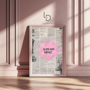 Already Mine Affirmation Poster Manifestation Wandbild Pink Statement Kunst Selbstliebe Positives Denken Spiritualität Boho Deko
