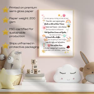 Geschenk zur Einschulung Schulanfang Kita Vorschule Motivationsposter Kinder Deutsch Affirmationen & Glaubenssätze Poster für Kinderzimmer