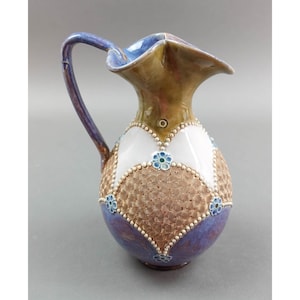 Royal Doulton England Antique Lambeth Earthenware Ewer Pitcher Jug 8295 Rare