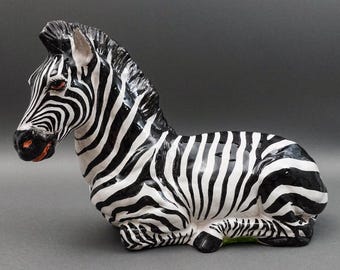 Mid Century Modern Italy Zebra Figurine Sculpture Terracotta 15
