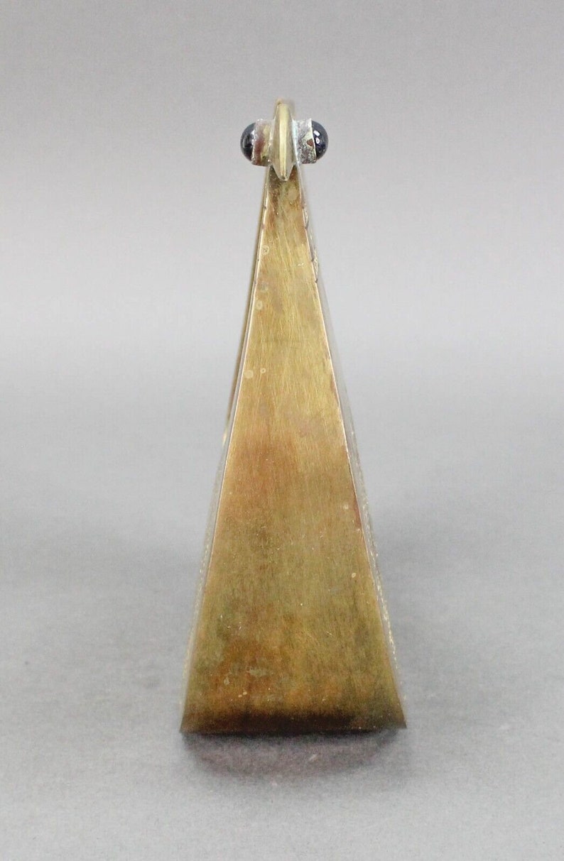 Joaquin Taller Tinta Ecuador MCM Brass Bird Metal Art Sculpture Onyx Eyes image 4