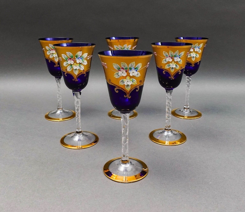 Anello Cocktail In Vetro Di Murano 24K Tre Toni – Made In Italy, Taglie 9 O 10