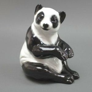 Ronzan Italian Ceramic Panda Bear Hand Painted Figurine Made In Italy 1471/3