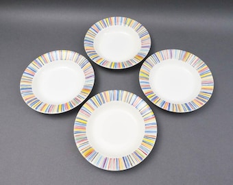 Gien France Colorado Rimmed Soup Bowl Set Of 4