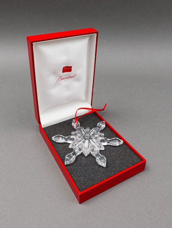 Baccarat France Crystal Snowflake Christmas Holiday Ornament With