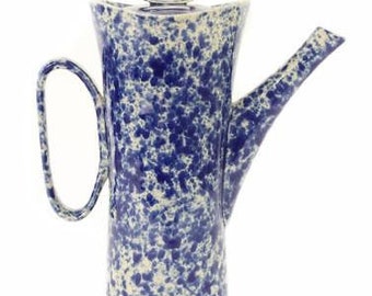 Bennington Potters Yusuke Aida Blue Agate Spongeware Pottery Coffee Pot MCM