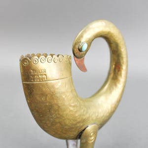 Joaquin Taller Tinta Ecuador MCM Brass Bird Metal Art Sculpture Turquoise Eyes image 4