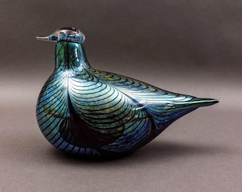 Iittala Finland Oiva Toikka Nuutajarvi Iridescent Glass Fasaani