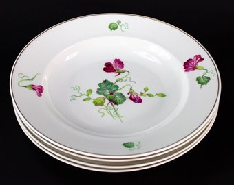 4 Rosenthal Helena Sweet Pea 10 1/4" Rimmed Soup Bowls Selb Germany
