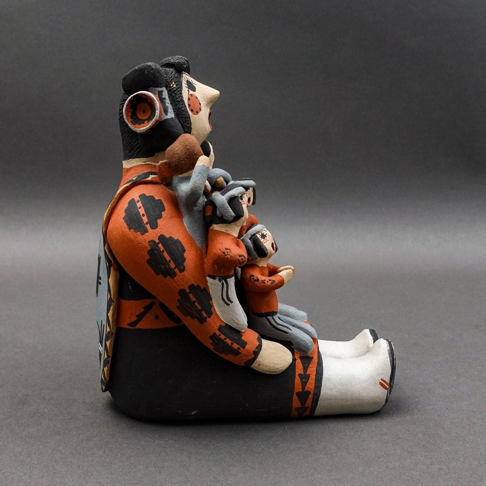 創作人形 少年オブジェ・『Fragmentum Temporis-08』 Chris Fragua Jemez Pueblo Storyteller 8 Children Pottery Sculpture