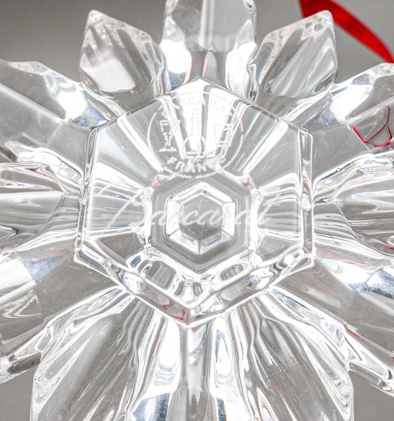 Baccarat France Crystal Snowflake Christmas Holiday Ornament With